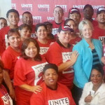 Houston airport workers with Mayor Annise Parker.