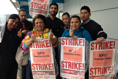 SFO restaurant workers on strike!