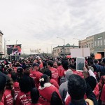 UNITE HERE members march during the 50th anniversary of the Selma civil rights march.
